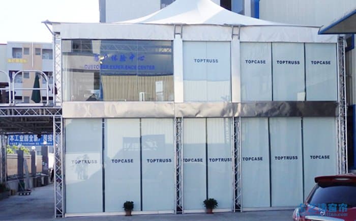 佛山南海區獅山窗簾定做工程_馬營環村TOPTRUSS廠房噴繪卷簾